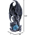 thumbnail image 2 of Large Dark Age Black Dragon w/ LED Light Blue Crystal Rock 18"h, 2 of 4