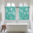thumbnail image 4 of Teal Coastal Tier Curtains 54 Inch Length, Nautical Beach Starfish Coral Summer Cafe Short Curtains for Bathroom Over Sink, Small Kitchen Curtain Light Filtering Tiered Drapes 2 Panels 27.5"Wx54"L, 4 of 8