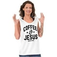 thumbnail image 4 of Coffee and Jesus Christ Strong Womens Plus Size Graphic Tank Top Brisco Brands 3X, 4 of 5