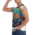 thumbnail image 3 of Easygdp Sea Turtle in Coral Men's Breathable Tank Tops Sleeveless Sporty T Shirts for Basketball, Mountaineering, Bodybuilding -3X-Large, 3 of 8