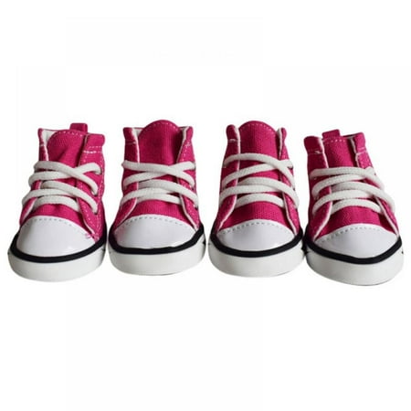 

GOODLY 4pcs Pet Dog Shoes Puppy Canvas Sport Shoes Non Slip Causal Shoes Dog Paw Protective Cover for Outdoor Walking