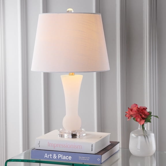 JONATHAN Y Eliza 23" Alabaster LED Table Lamp, Crystal Base, JYL5021A