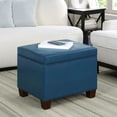 thumbnail image 2 of Convenience Concepts Madison Storage Ottoman, Blue Faux Leather, 2 of 7