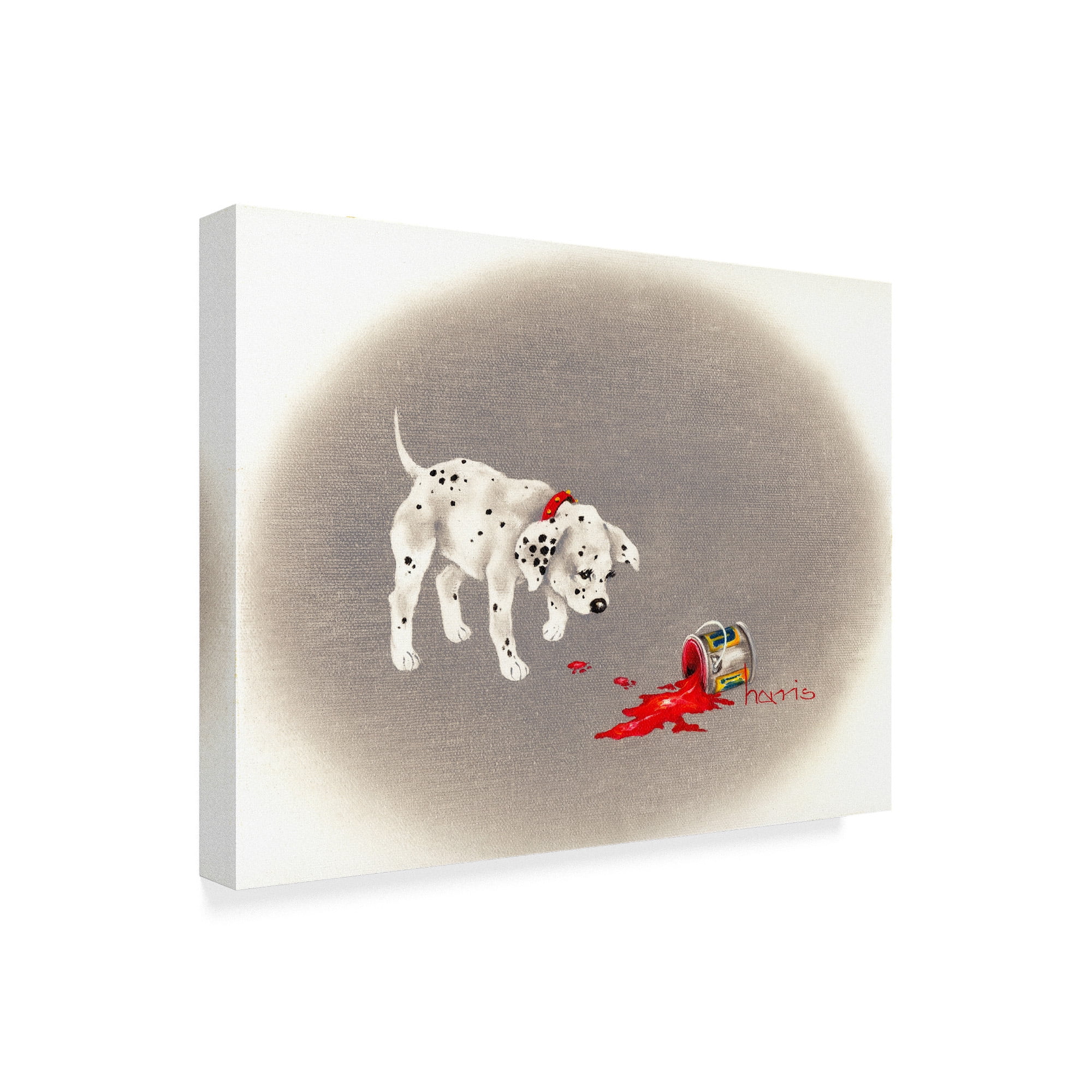 Trademark Fine Art 'Dalmatian Caught Red Pawed' Canvas Art by Peggy Harris