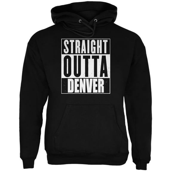 Straight Outta Denver Black Adult Hoodie - 2X-Large