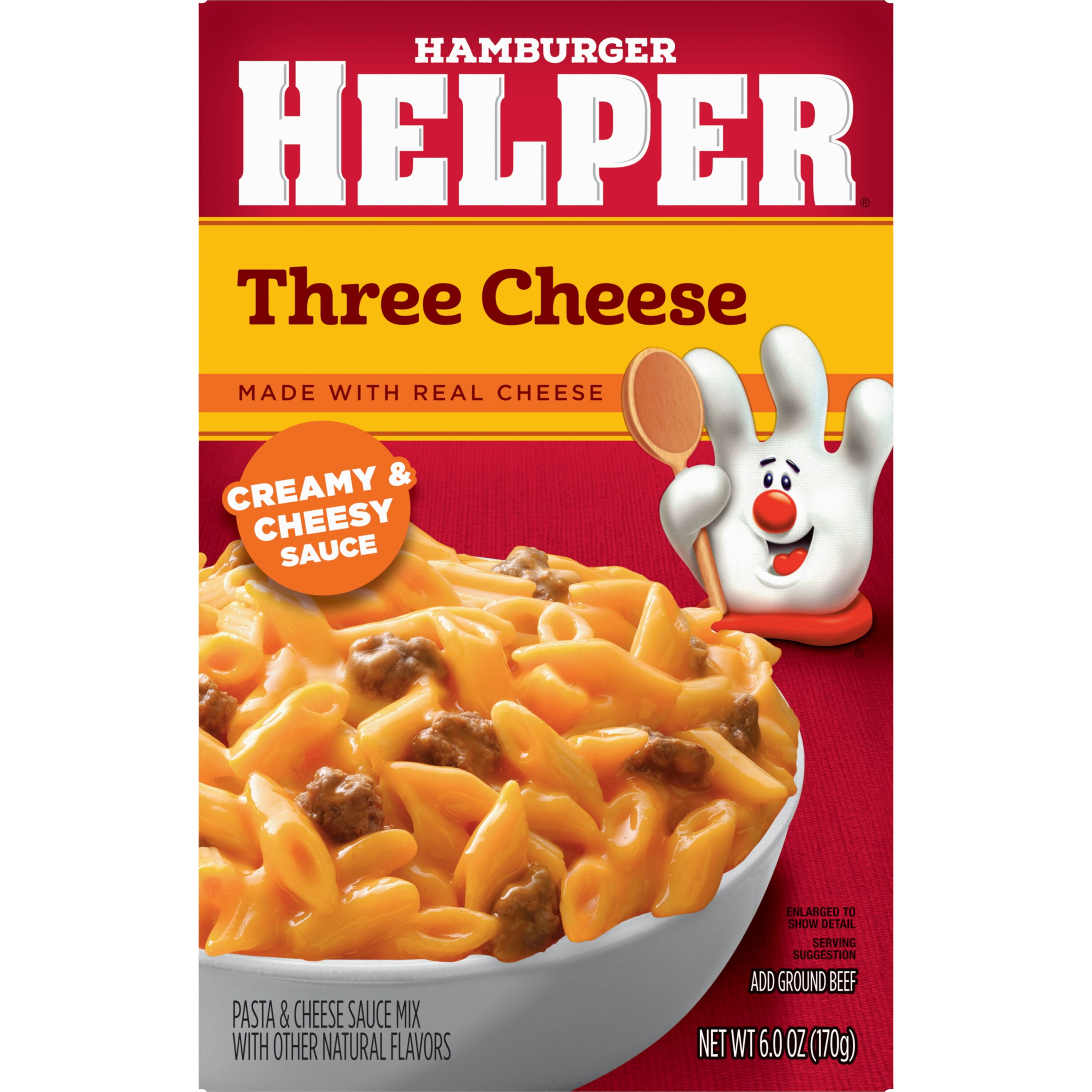 (8 pack) Hamburger Helper Pasta Three Cheese, 6 Ounces Box