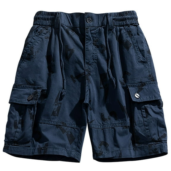 Honeeladyy Men's Summer Outdoors Casual Have Pockets Drawstring Sport Shorts Pants Men Loose Drawstring Elastic Shorts