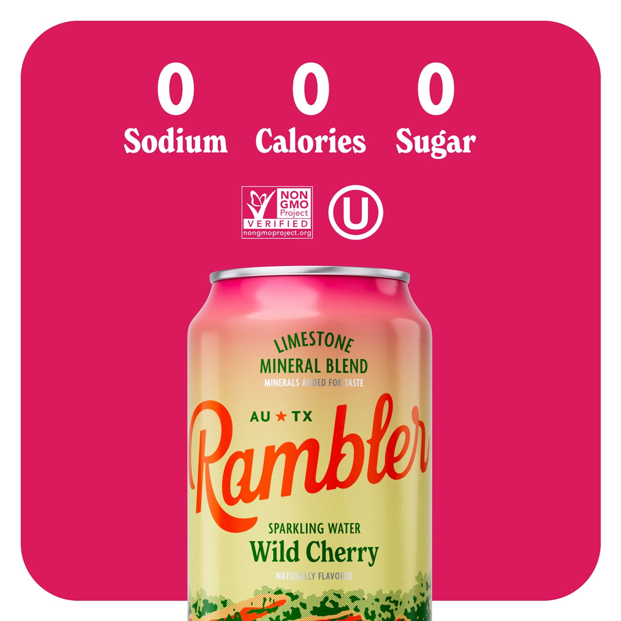 Rambler Wild Cherry Sparkling Water 8 - 12 fl oz Cans