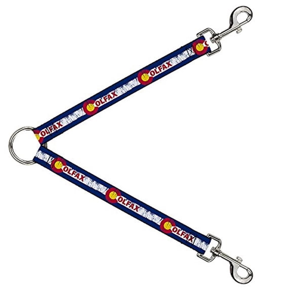 Buckle-Down Leash Splitter - COLFAX Colorado Flag Weathered - 1" Wide - 30" Length