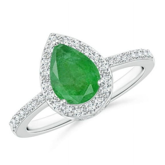 Pear Shape Green Emerald CZ Diamond Cocktail Band Ring Women 925 Sterling Silver May Birthstone Wedding Valentines Day Gift Gemstone Jewelry