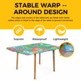 thumbnail image 4 of Colorful Ethnic Table Cloths for 5 Foot Rectangle Tables, Modern Abstract National Geometric Teal Patio Waterproof Elastic Fitted Tablecloths, Washable Rectangular Table Cover for Camping, 4 of 8