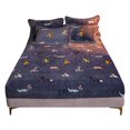 thumbnail image 1 of Drap de Lit en Micro-Polaire Peluche Extra Doux et Confortable en Velours Flanelle Drap-Housse du Dessous 4.9*6.6‘ 3#, 1 of 7