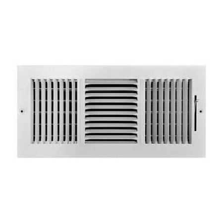 

Tru Aire 6 in. H X 14 in. W 3-Way Powder Coat White Steel Wall/Ceiling Register