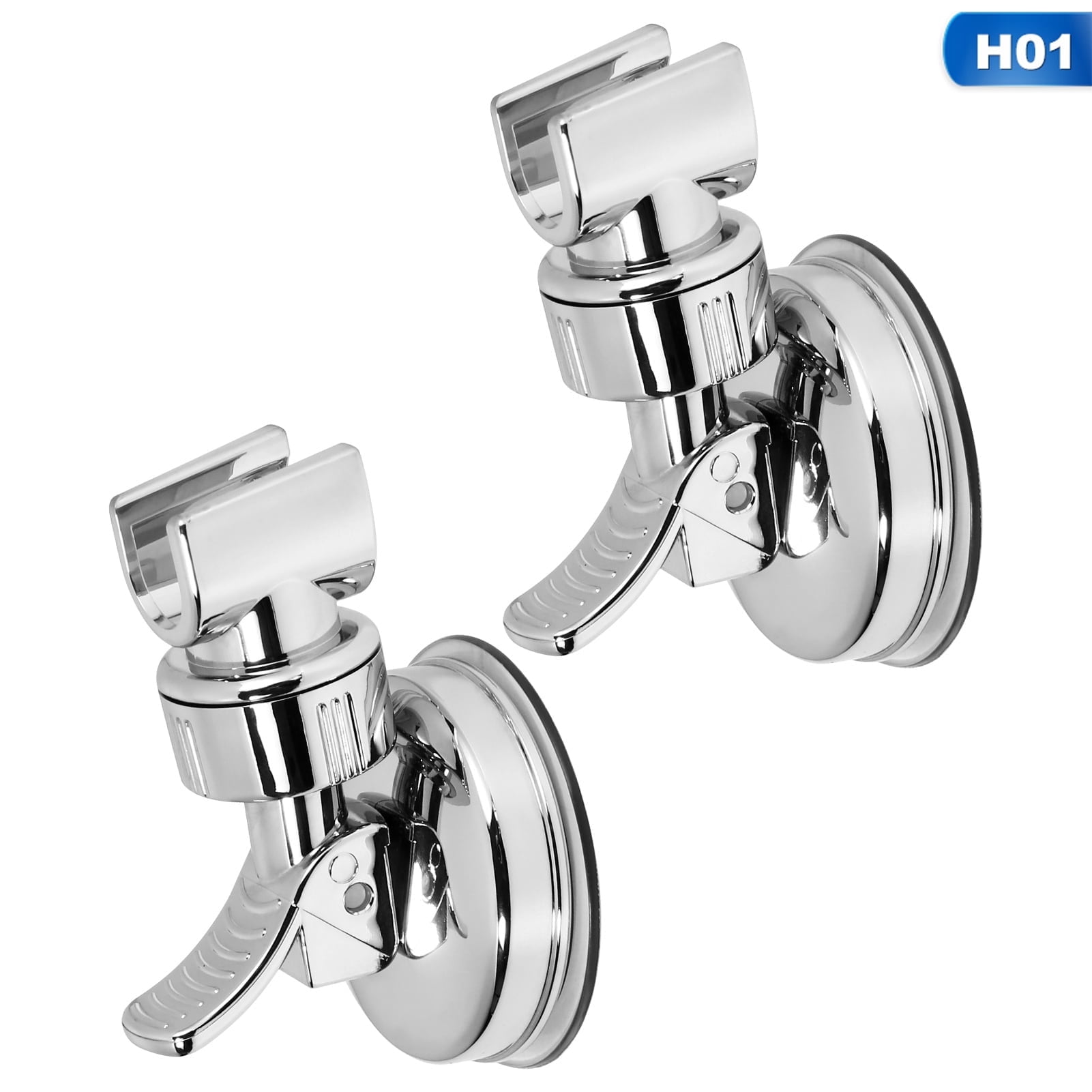 Armscye 2 Pcs Adjustable Shower Head Holder, Removable Suction Cup Shower Head Bracket, No Drill Shower Head Bracket with Chrome Polished for Bathroom