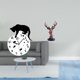 thumbnail image 2 of Reloj colgante silencioso de gato con adorno de cabeza de ciervo, movimiento silencioso, reloj analógico para decoración de habitación y comedor, esta, 2 of 8