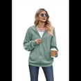 thumbnail image 2 of Sudadera con Capucha y Cremallera de Larga Verde Oscuro Talla S, 2 of 10
