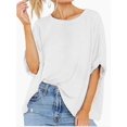 thumbnail image 2 of Oversized Tshirts for Women Summer Short Sleeve Casual Basic Tee Tops Loose Fit Shirts, 2 of 4