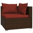 thumbnail image 4 of vidaXL 5 Piece Patio Lounge Set with Cushions Poly Rattan Brown, 4 of 7
