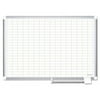 MasterVision MA0592830 48 in. x 36 in. 1 in. x 2 in. Cells Gridded Magnetic Steel Dry Erase Project Planning Board - White Surface/Satin Aluminum Frame