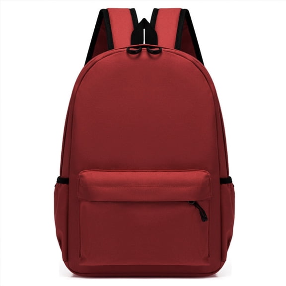 Solid Color Casual Backpack, Lightweight Water Resistant Daypack with Front Pocket & Side Pockets, Simple Plain School Bookbag for Students Teens, Back to School Supplies for Travel Daily Outdoor