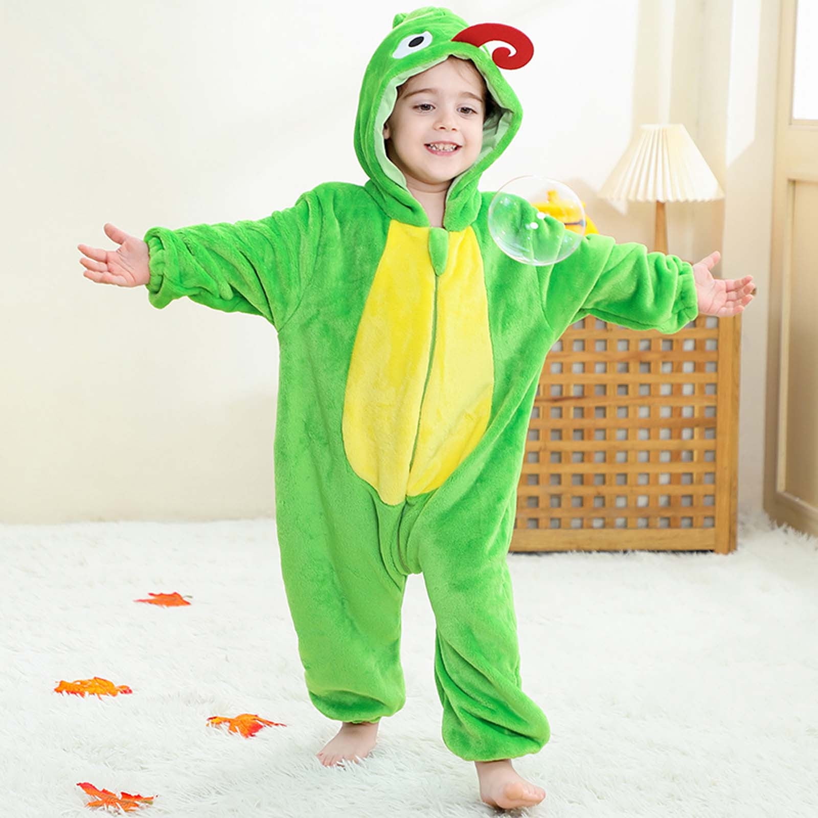 Lopecy-Sta Bat-Wing Sleeves Baby Romper 12-36M: Whimsical Creature Hoodie Onesie, Soft Fleece Zipper Jumpsuit, Winter Toddler Costume & Pajamas