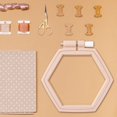 thumbnail image 3 of jifeng Plastic Embroidery Hoop Frame 105x95mm for Needlework Art Craft Quilting Skin Skin Pink, 3 of 9