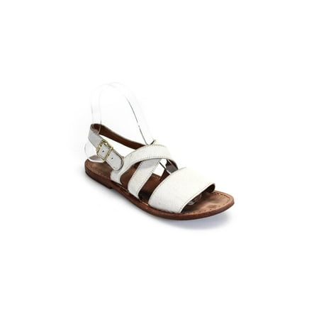 

Pre-owned|Marni Womens Ankle Strap Pony Hair Sandals White Leather Size 35.5