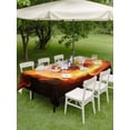 thumbnail image 3 of Outdoor Tablecloth with Umbrella Hole and Zipper, Golf Ball Rectangle Table Cloth 52x70 Inch Waterproof Tablecloth, Sport Modern Glowing Burning Classic Art Picnic Table Cover for Patio Camping, 3 of 7