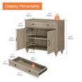 thumbnail image 5 of WAMPAT Farmhouse Sideboard Cabinet with Doors & Drawer, Wood Storage Cabinet Fits TVs Up to 43 Inch, Wash Grey Entertainment Center for Living Room Bedroom, 5 of 6