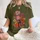 thumbnail image 3 of Faldas Cortas para Mujeres, Impresión de Flores Casual Oversized Camiseta de Manga Corta Top Hecho de 95% Poliéster 5% Spandex para Primavera Verano, Falda Corta de Verano, 3 of 7
