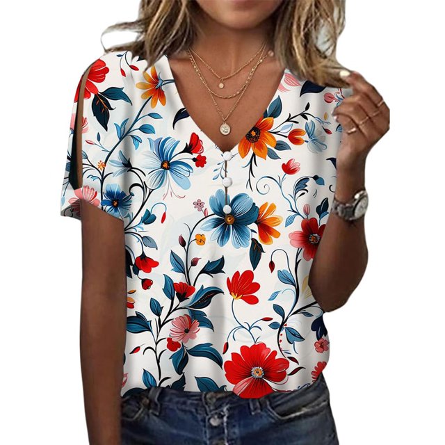 Blusas primaverales de algodón de talla grande HOTYD para mujer, estilo bohemio