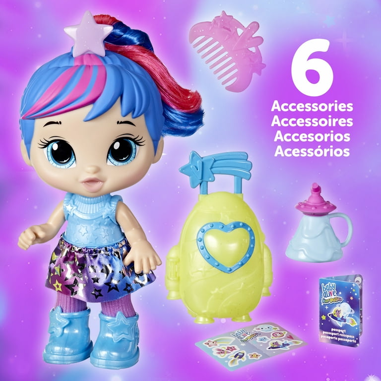 Baby Alive Star Besties Stellar Skylar 9 Inch Doll Pink and Blue Hair Blue Eyes Easter Toys for Kids Ages 3