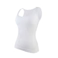 thumbnail image 1 of Qarigey Chaleco adelgazante de verano para mujer, camisetas de apoyo para el pecho para entrenamiento de ejercicio para mujer, ropa deportiva Camisetas sin mangas Blanco L, 1 of 6