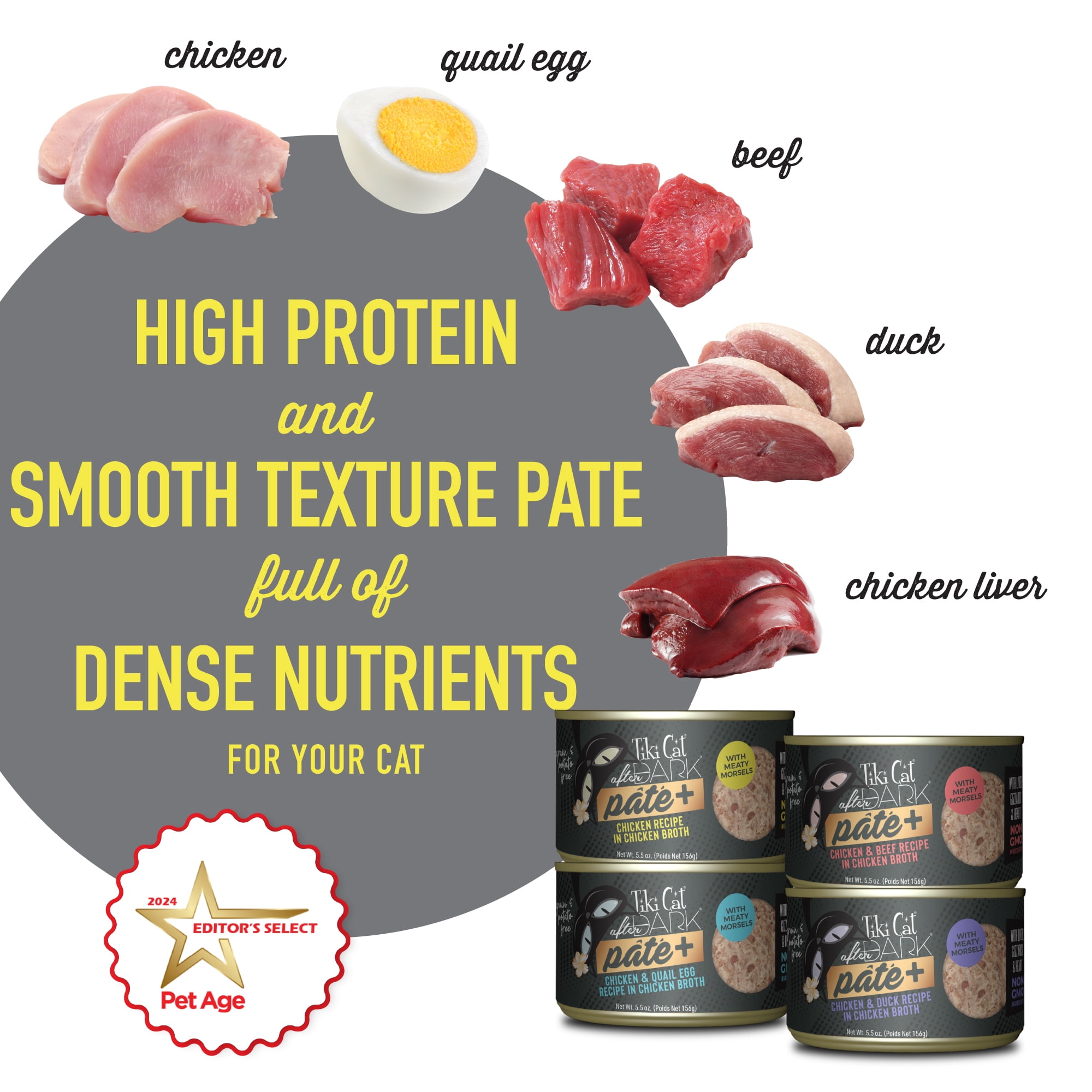 Tiki Cat After Dark Pate+, Variety Pack, 5.5 oz. Can (8 Count)