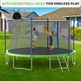 thumbnail image 2 of LIZEVINC 16FT Trampoline for Kids with Enclosure Net, Basketball Hoop and Ladder,Easy Assembly Round Outdoor Recreational Trampoline High Stability, 2 of 9