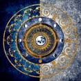 thumbnail image 2 of Marcon, Michael 20x20 Gold Ornate Wood Framed with Double Matting Museum Art Print Titled - Gold and Sapphire Moon Dial I, 2 of 4