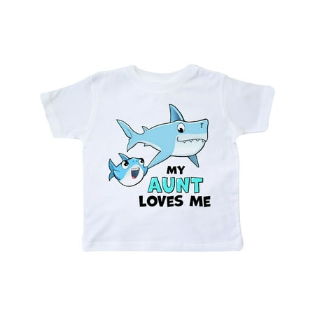 

Inktastic My Aunt Loves Me with Cute Sharks Gift Toddler Boy or Toddler Girl T-Shirt