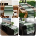 thumbnail image 6 of Dark Green Ombre Stripe Table Runner 72 Inches Long, Farmhouse Simple Striped Kitchen Coffee Dining Table Decoration for Home Party Birthday Wedding Home Decor 13x72 Inches, 6 of 8