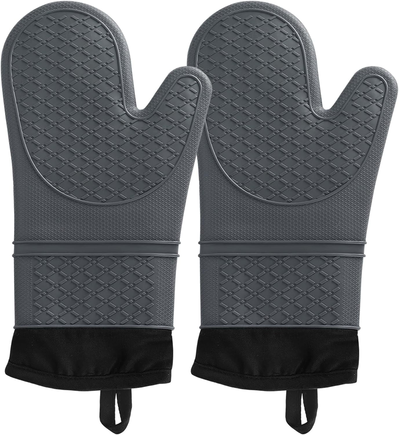 KitchenAid Set di 2 guanti da forno in morbido silicone a coste, acqua minerale Aqua, 19 x 33 cm