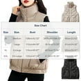 thumbnail image 3 of Miluxas Womens Zip up Puffer Vest Lightweight Stand Collar Sleeveless Padded Jacket Coat with Pocket Khaki L(L), 3 of 9