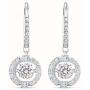 Swarovski Rhodium Plated White Sparkling Dance Pierced Earrings