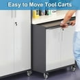thumbnail image 5 of IKIMI 34.65"H Metal Storage Cabinet with Wheels, Locking Garage Tool Cabinet with Adjustable Shelf, Black & Gray, 5 of 8