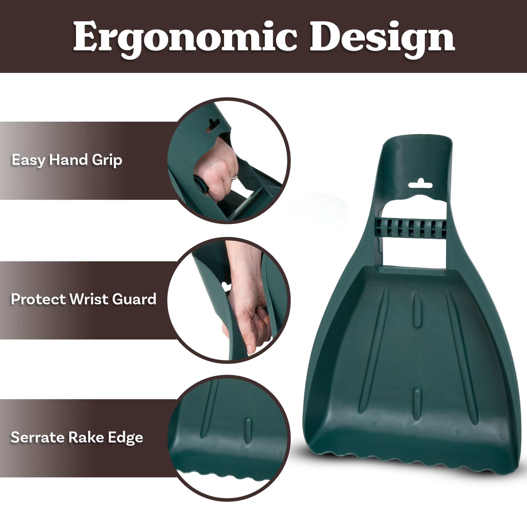 Pure Garden Leaf Scoops Hand Rakes - Grabber Tool for Yard Work (Green)