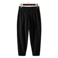 thumbnail image 4 of XuJwPNcy Mens Pants Lightweight Fashion Harem Pants Soft Tie Side Trousers with Pockets Loose Casual Outfit Clothing(Black,Medium), 4 of 7