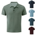 thumbnail image 5 of CYiJun George Polo Shirts for Men Short Sleeve Soft Classic Button Basic Solid Color Designed Collared Polo Shirt, 5 of 5