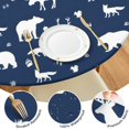 thumbnail image 4 of Dark Blue Christmas Animal Pattern Round Fitted Tablecloth with Elastic Edge,Dining Table Cover Waterproof,Outdoor Round Tablecloth for Camping,Dining,Indoor and Outdoor, 4 of 7