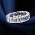 thumbnail image 2 of Blue Jewelry 14K White Gold Plated Diamond Ring - Emerald Cut Excellent 1.6 Ct Diamond Ring For Women's - Full Eternity Diamond Ring for Women's - Classic Engagement Wedding Women's Ring for Her, 2 of 9