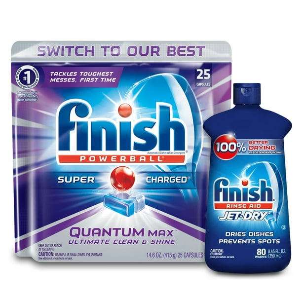Finish Quantum Max Powerball Dishwasher Detergent 25 Tablets with Jet