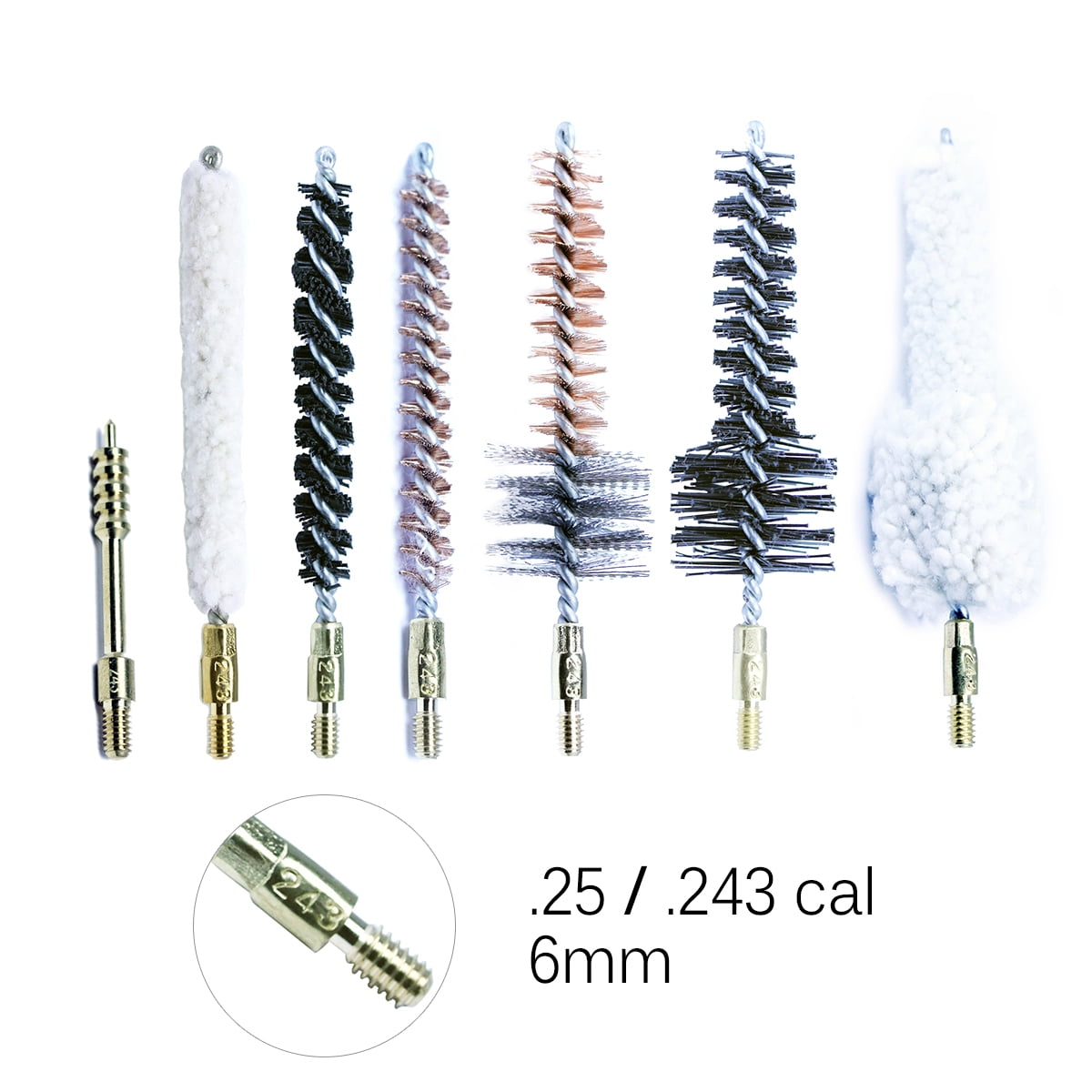 MaximalPower 7Pack Combo of Gun Cleaning Bore Brushes Solid Brass