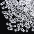 thumbnail image 1 of 2-Hole Glass Seed Beads Transparent Colours Rectangle Clear 4.5~5x2x1~1.5mm Hole: 0.5~0.8mm, 1 of 2
